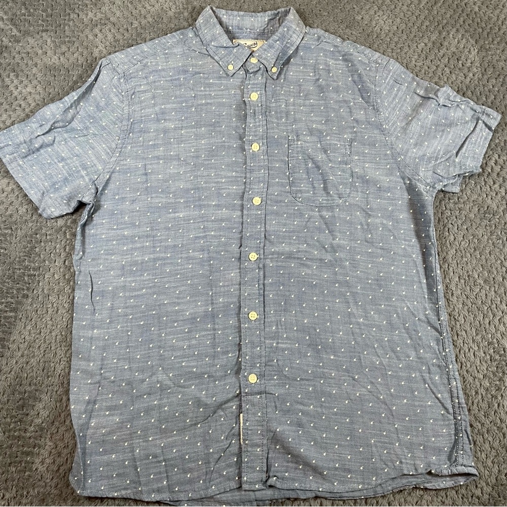 Grayers Men's Button Up Short Sleeve Shirt Size Large Apple Print Preppy Hipster